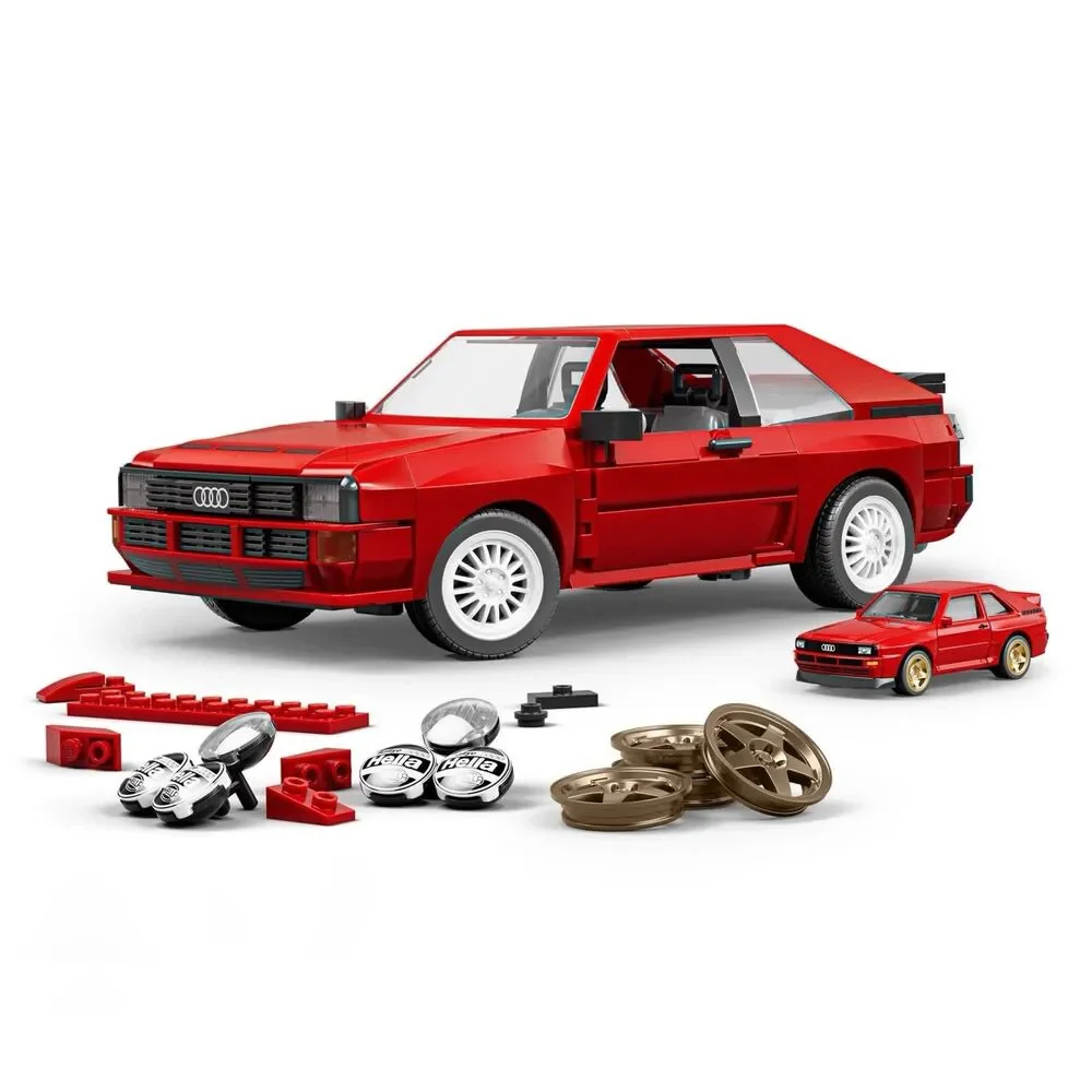 Mattel Brick Shop Hot Wheels '84 Audi Sport Quattro 864pc Set 10+ Metal Parts